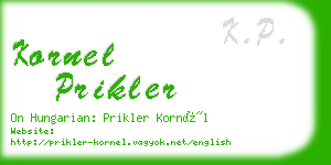 kornel prikler business card